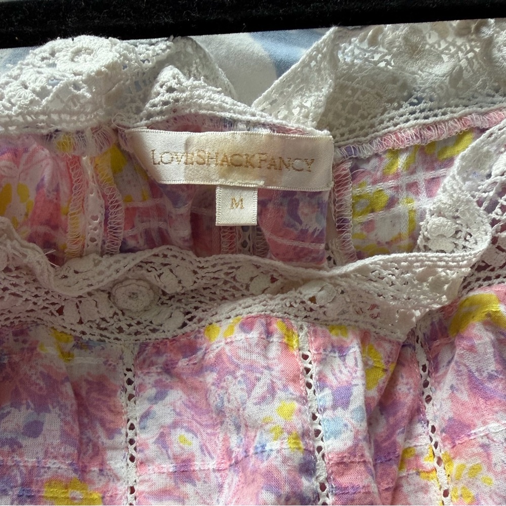 LovehShack fancy Floral Ruffle Tiered Dress with Lace Trim - Picture 3 of 3